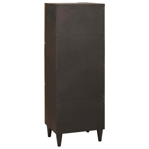 vidaXL Side Cabinet Black and Gold 40 x 33.5 x 110 cm Solid mango wood