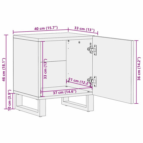vidaXL Bedside Tables Natural 40 x 33 x 46 cm Solid mango wood