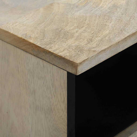 vidaXL Bedside Cabinet with Drawer White and black 40 x 33 x 46 cm