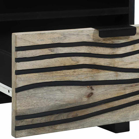 vidaXL Bedside Cabinet with Drawer White and black 40 x 33 x 46 cm