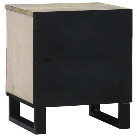 vidaXL Bedside Cabinet with Drawer White and black 40 x 33 x 46 cm