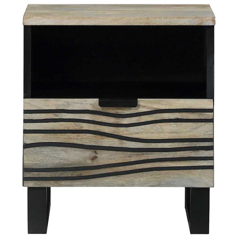 vidaXL Bedside Cabinet with Drawer White and black 40 x 33 x 46 cm