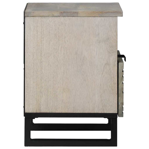 vidaXL Bedside Cabinet with Drawer White and black 40 x 33 x 46 cm