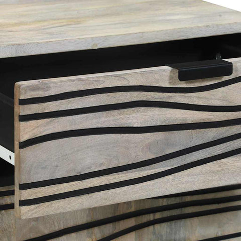 vidaXL Bedside Cabinet with Drawer White and Black 50 x 33 x 60 cm