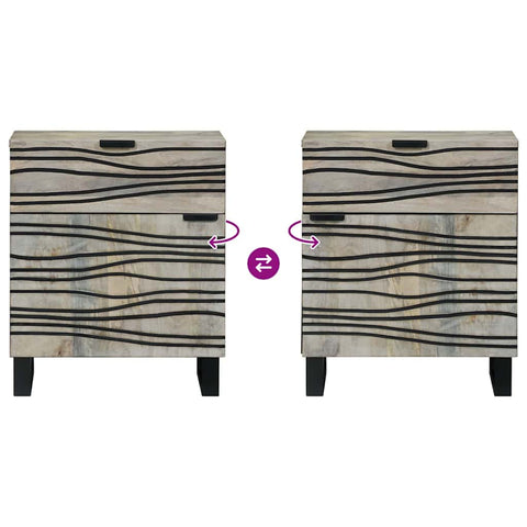 vidaXL Bedside Cabinet with Drawer White and Black 50 x 33 x 60 cm