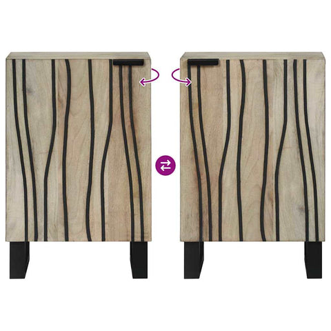 vidaXL Bathroom Cabinet with Shelf Brown and Black 38 x 33.5 x 58 cm