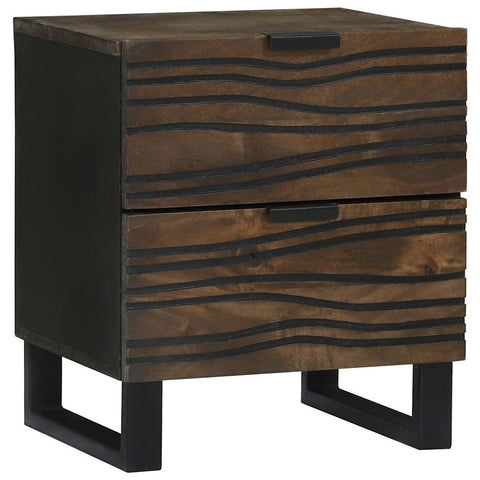 vidaXL Bedside Cabinet Walnut 40 x 33 x 46 cm Solid mango wood