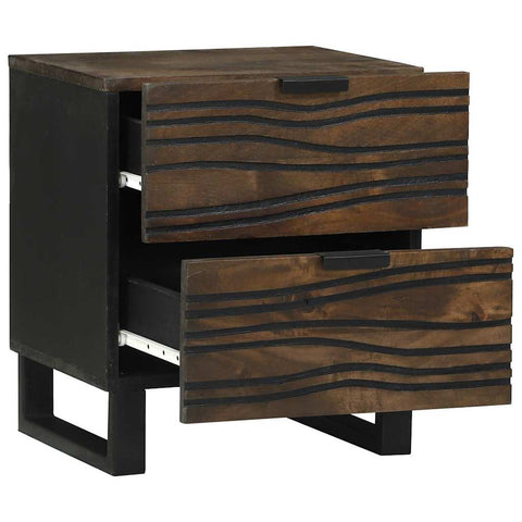 vidaXL Bedside Cabinet Walnut 40 x 33 x 46 cm Solid mango wood