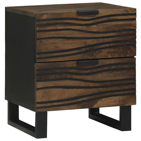 vidaXL Bedside Cabinet Walnut 40 x 33 x 46 cm Solid mango wood