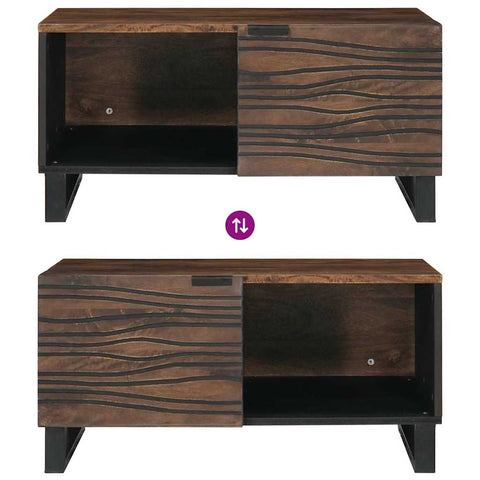 vidaXL Coffee Table Brown and Black 80 x 50 x 40 cm