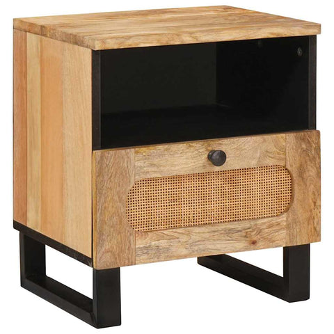 vidaXL Bedside Cabinet 2 pcs Natural 40 x 33 x 46 cm Solid Mango Wood