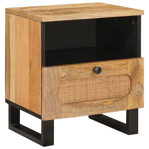 vidaXL Bedside Cabinet 2 pcs Natural 40 x 33 x 46 cm Solid Mango Wood