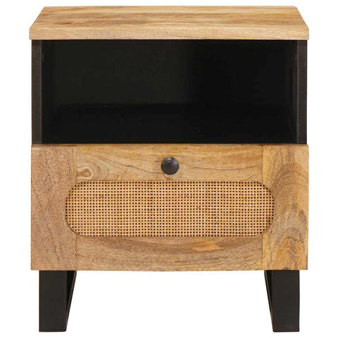 vidaXL Bedside Cabinet 2 pcs Natural 40 x 33 x 46 cm Solid Mango Wood
