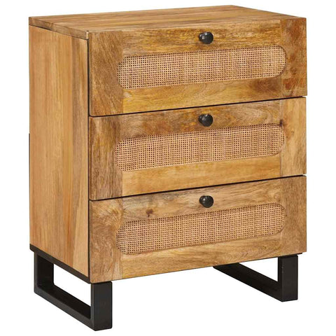 vidaXL Bedside Cabinet Natural 50 x 33 x 60 cm Solid Mango Wood