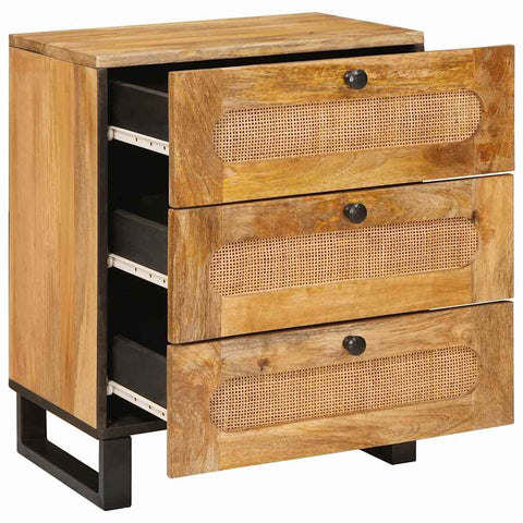vidaXL Bedside Cabinet Natural 50 x 33 x 60 cm Solid Mango Wood