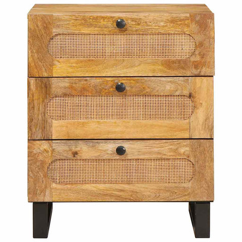 vidaXL Bedside Cabinet Natural 50 x 33 x 60 cm Solid Mango Wood
