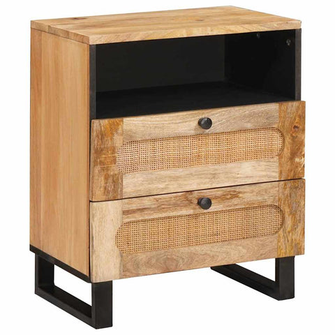 vidaXL Bedside Cabinet Natural 50 x 33 x 62 cm Solid Mango Wood
