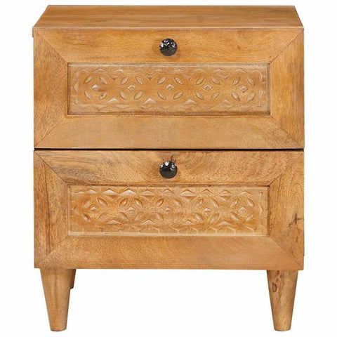 vidaXL Bedside Table Light brown 40 x 33 x 46 cm Solid mango wood