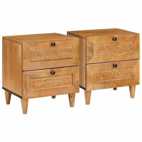 vidaXL Bedside Table with Drawer 2 pcs Light brown 40 x 33 x 46 cm