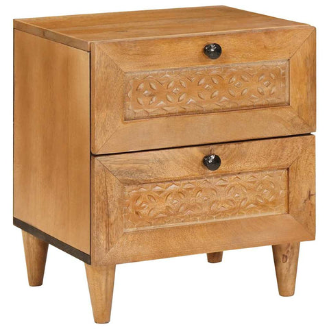 vidaXL Bedside Table with Drawer 2 pcs Light brown 40 x 33 x 46 cm