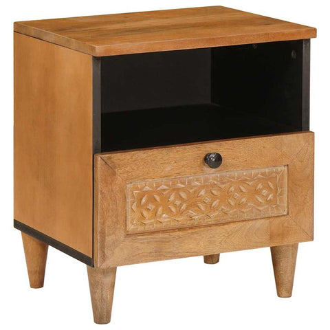 vidaXL Bedside Table Light brown 40 x 33 x 46 cm Solid mango wood