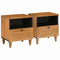 vidaXL Bedside Table with Drawer 2 pcs Light brown 40 x 33 x 46 cm
