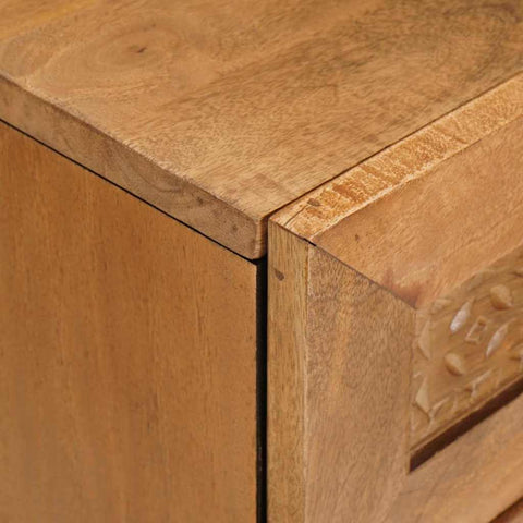 vidaXL Bedside Table Light brown 50 x 33 x 60 cm Solid mango wood