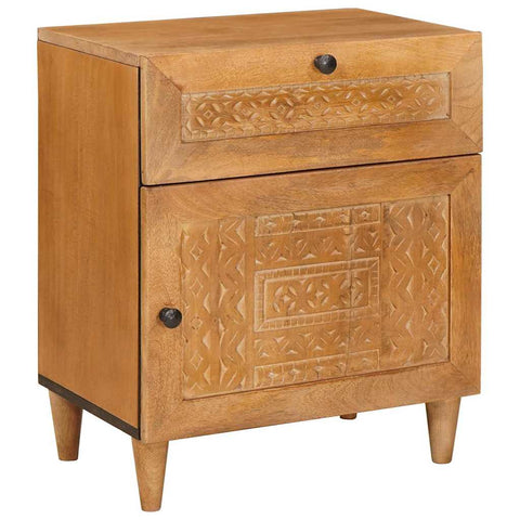 vidaXL Bedside Table Light brown 50 x 33 x 60 cm Solid mango wood
