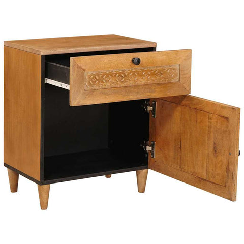 vidaXL Bedside Table Light brown 50 x 33 x 60 cm Solid mango wood