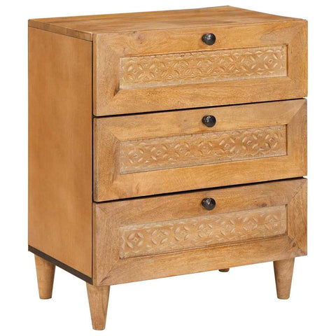 vidaXL Bedside Table Light brown 50 x 33 x 60 cm Solid mango wood