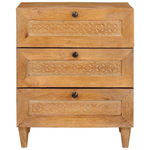 vidaXL Bedside Table Light brown 50 x 33 x 60 cm Solid mango wood