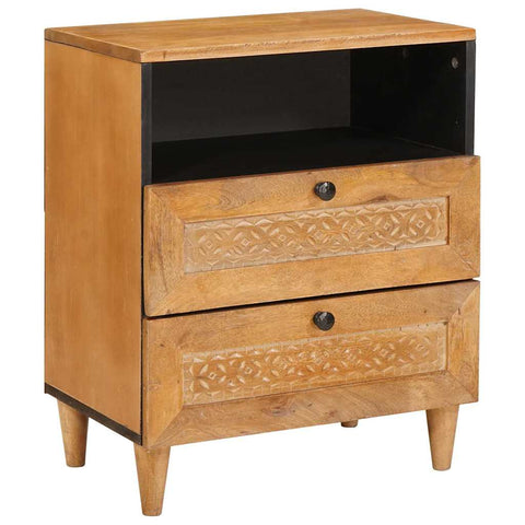 vidaXL Bedside Table Light brown 50 x 33 x 60 cm Solid mango wood