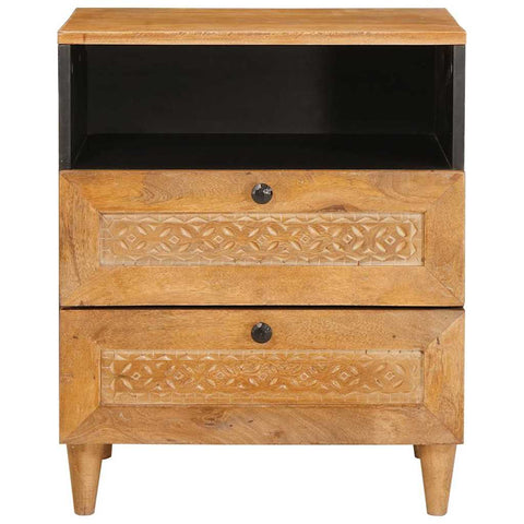 vidaXL Bedside Table Light brown 50 x 33 x 60 cm Solid mango wood