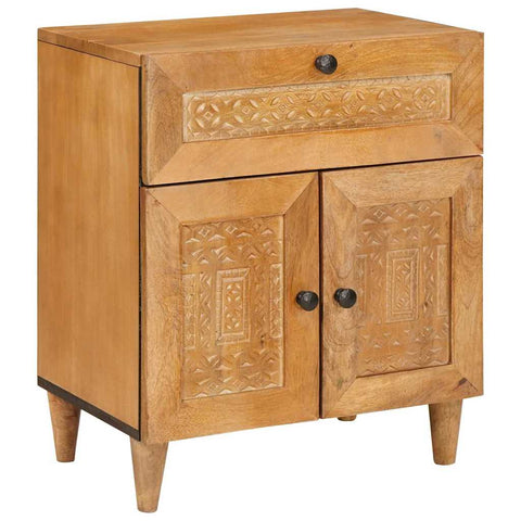 vidaXL Bedside Table Light brown 50 x 33 x 60 cm Solid mango wood