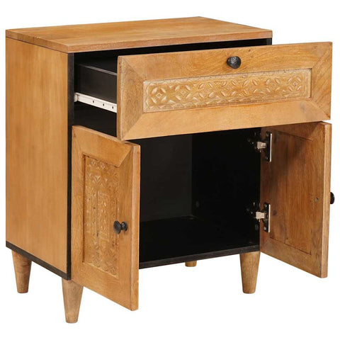 vidaXL Bedside Table Light brown 50 x 33 x 60 cm Solid mango wood