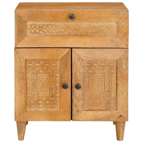 vidaXL Bedside Table Light brown 50 x 33 x 60 cm Solid mango wood