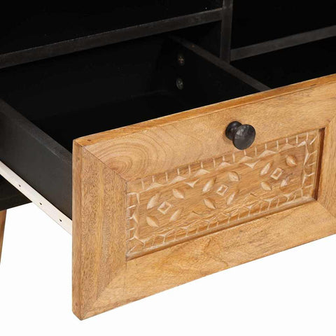 vidaXL TV Cabinet Light brown 100 x 33 x 46 cm Solid mango wood