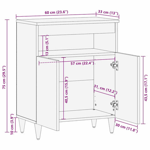 vidaXL Sideboard Light brown 33.5 x 60 x 75 cm