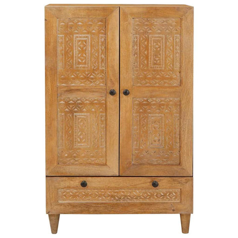 vidaXL Highboard Light brown 60 x 33 x 100 cm Solid mango wood