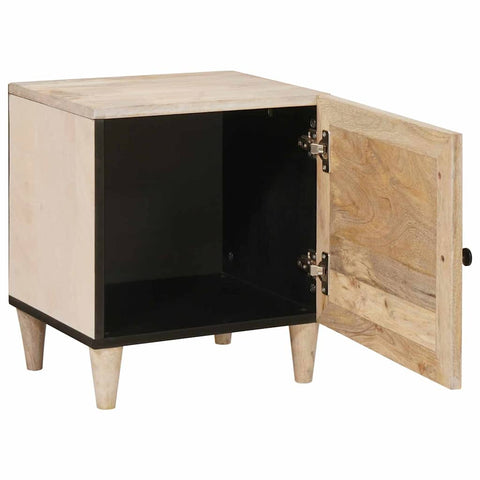 vidaXL Bedside Table Beige 40 x 33 x 46 cm Solid mango wood