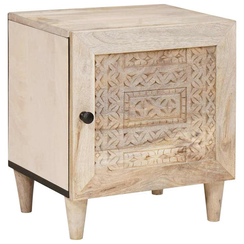 vidaXL Bedside Table 2 pcs Beige 40 x 33 x 46 cm Solid mango wood