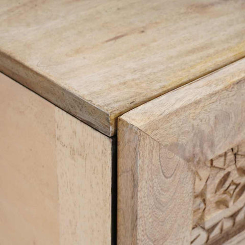 vidaXL Bedside Table 2 pcs Beige 40 x 33 x 46 cm Solid mango wood