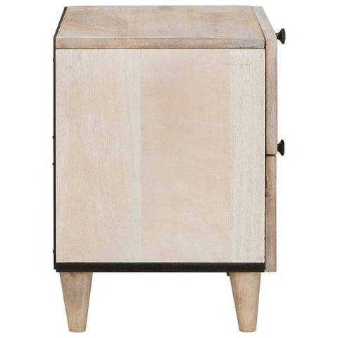 vidaXL Bedside Table 2 pcs Beige 40 x 33 x 46 cm Solid mango wood