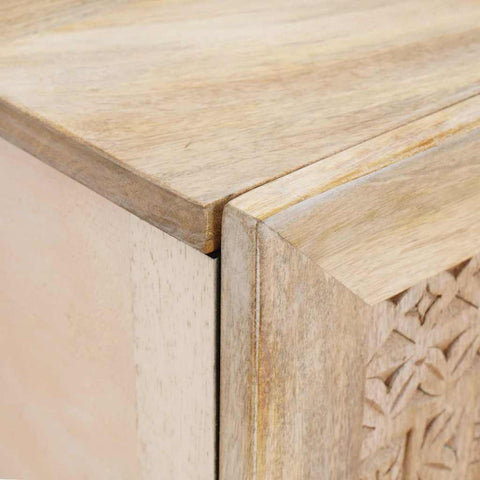 vidaXL TV Cabinet with Shelf White 105 x 33 x 46 cm Solid mango wood