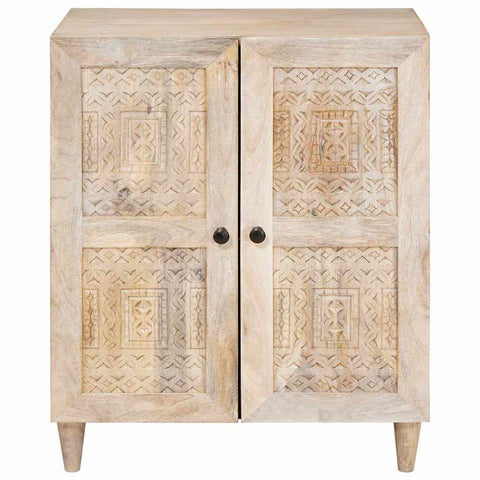 vidaXL Sideboard with Shelf White 60 x 33 x 75 cm Solid mango wood