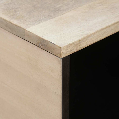 vidaXL Coffee Table with Shelf Beige 80 x 50 x 40 cm Solid mango wood