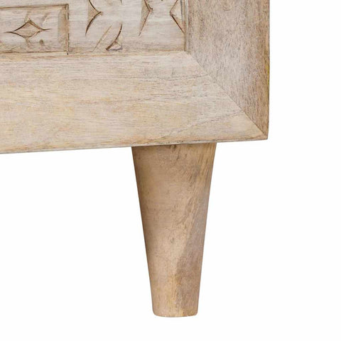 vidaXL Coffee Table with Shelf Beige 80 x 50 x 40 cm Solid mango wood