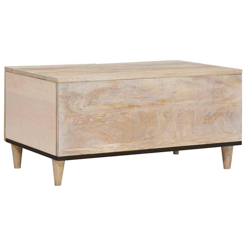 vidaXL Coffee Table with Shelf Beige 80 x 50 x 40 cm Solid mango wood