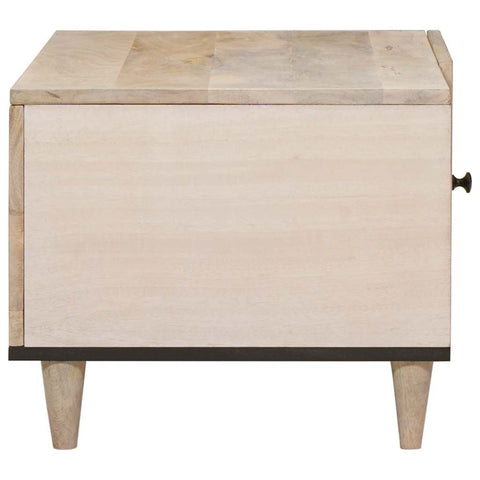 vidaXL Coffee Table with Shelf Beige 80 x 50 x 40 cm Solid mango wood