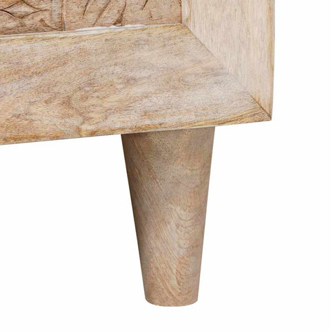 vidaXL Coffee Table with Door Beige 80 x 50 x 40 cm Solid mango wood